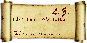 Lézinger Zöldike névjegykártya